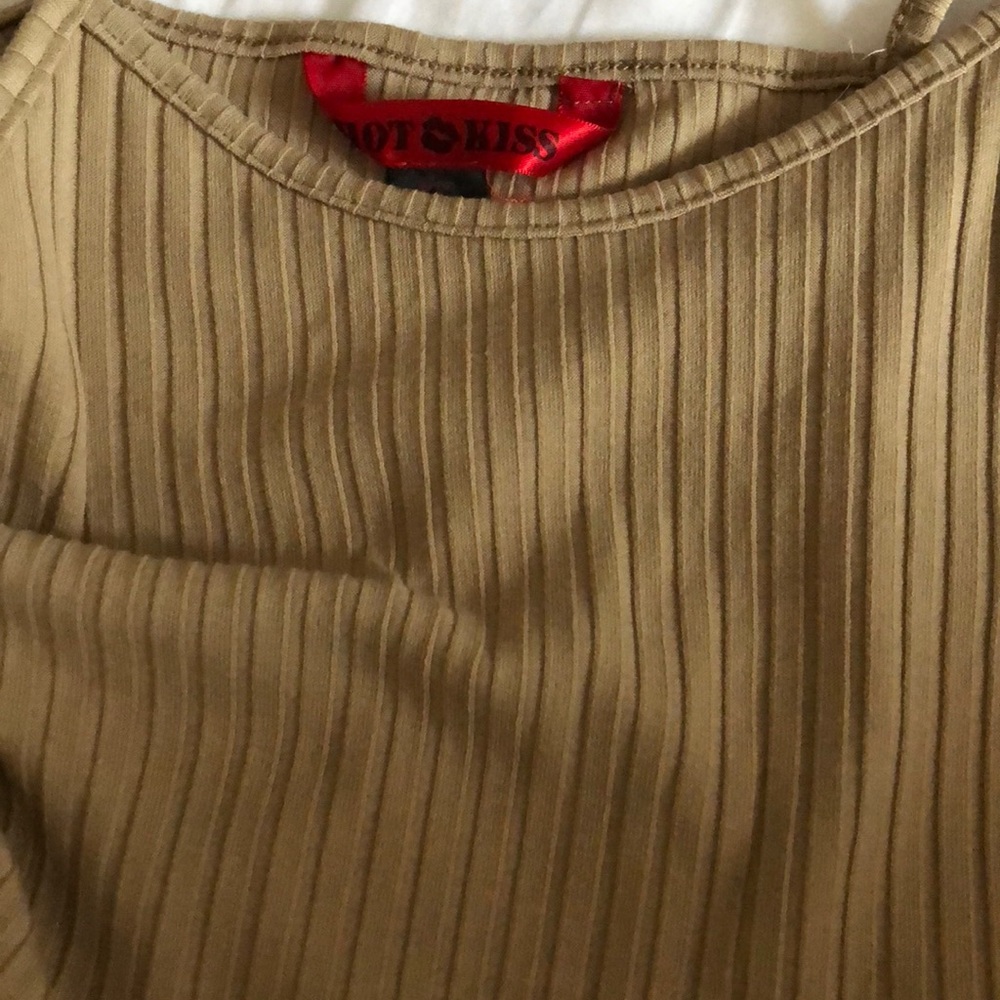 Tan Maxi Dress With Slit - Picture 4 of 4
